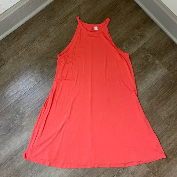 Old Navy Bundle Of 2 Jersey Knit Dresses ~ Teal & Coral ~ Women’s Size Large - Picture 9 of 16